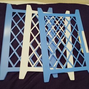 Vintage Blue and White Plastic Organizer Grates
